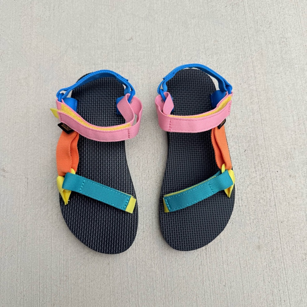 Teva Original Universal Kids Sandals Size 4 Multi-Color Colorblock Strappy